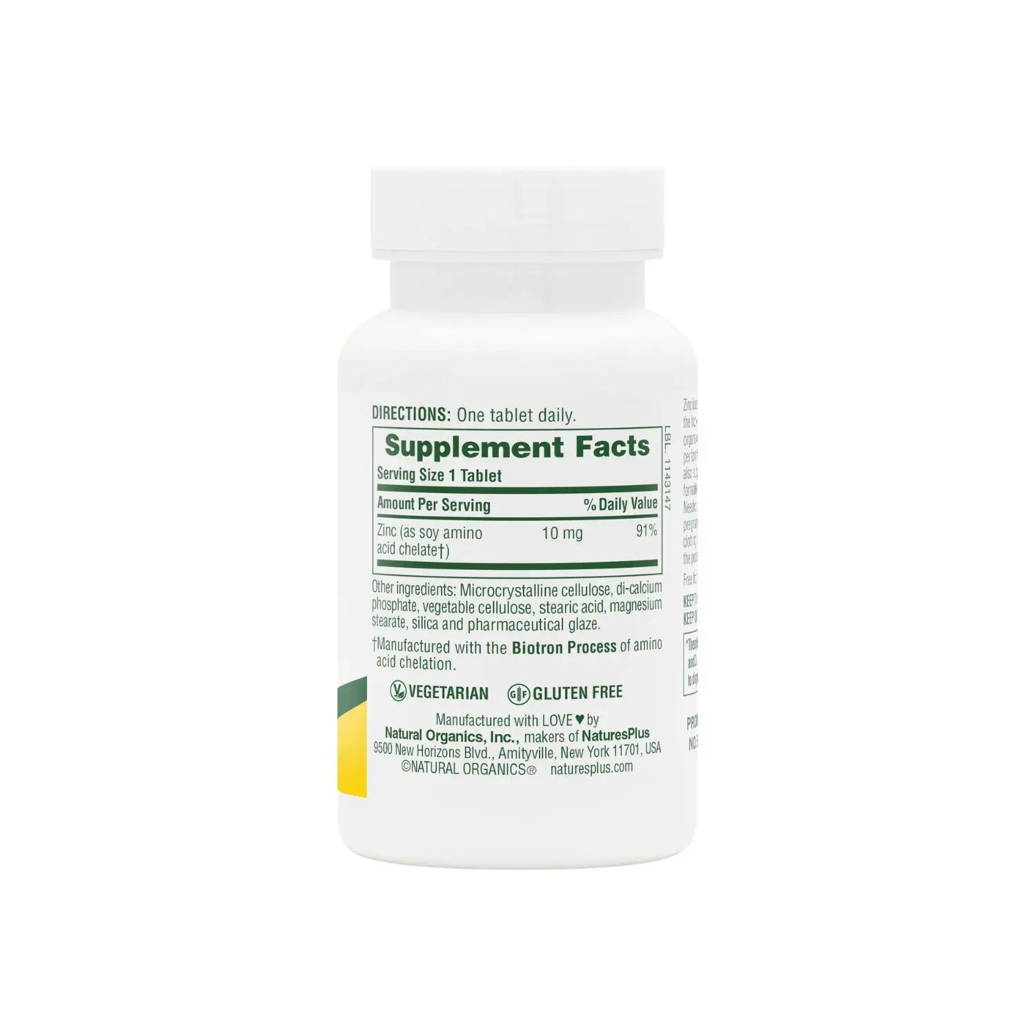 NATURES PLUS ZINC 10 MG 90 TAB SFN