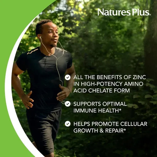 Natures Plus Zinc 30 mg | 90 Tabletas | Apoyo Inmunológico y Protección Antioxidante | Salud de la Piel y Bienestar General | Suplemento Alimenticio