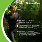 Natures Plus Zinc 50 mg | 90 Tabletas | Apoyo Inmunológico y Protección Celular | Salud de la Piel y Bienestar General | Suplemento Alimenticio