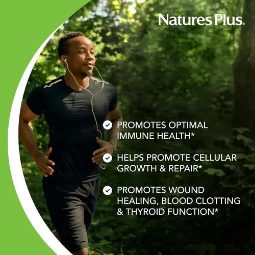 Natures Plus Zinc 50 mg | 90 Tabletas | Apoyo Inmunológico y Protección Celular | Salud de la Piel y Bienestar General | Suplemento Alimenticio