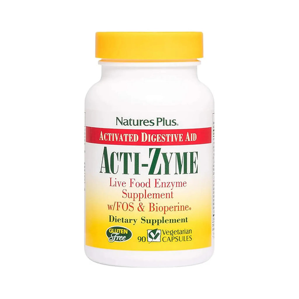 Natures Plus Acti-Zyme | 90 Cápsulas Vegetales | Enzimas Digestivas y Probióticos | Absorción de Nutrientes y Bienestar Intestinal | Suplemento Alimenticio