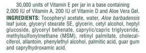 Natures Plus Vitamina E Crema | 63 g | 30,000 UI | Hidratación y Protección Antioxidante | Cuidado de la Piel | Crema Facial y Corporal