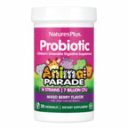 Natures Plus Animal Parade Probióticos Bi-Layer | 30 Tabletas Masticables | Salud Digestiva Infantil | Equilibrio Intestinal y Apoyo Inmunológico | Suplemento Alimenticio