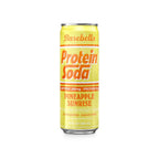 Barebells Protein Soda | Bebida Proteica con Cafeína 200 mg | 12 Latas de 355 ml | Sabor Pineapple Sunrise
