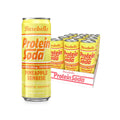 Barebells Protein Soda | Bebida Proteica con Cafeína 200 mg | 12 Latas de 355 ml | Sabor Pineapple Sunrise
