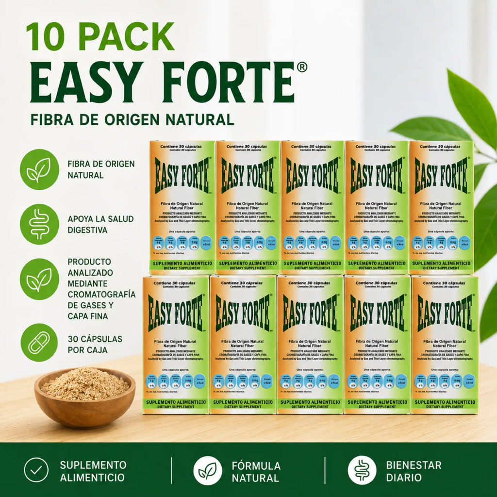 Easy Figure Easy Forte Fibra de Origen Natural 30 Capsulas Paquete de 10 Unidades