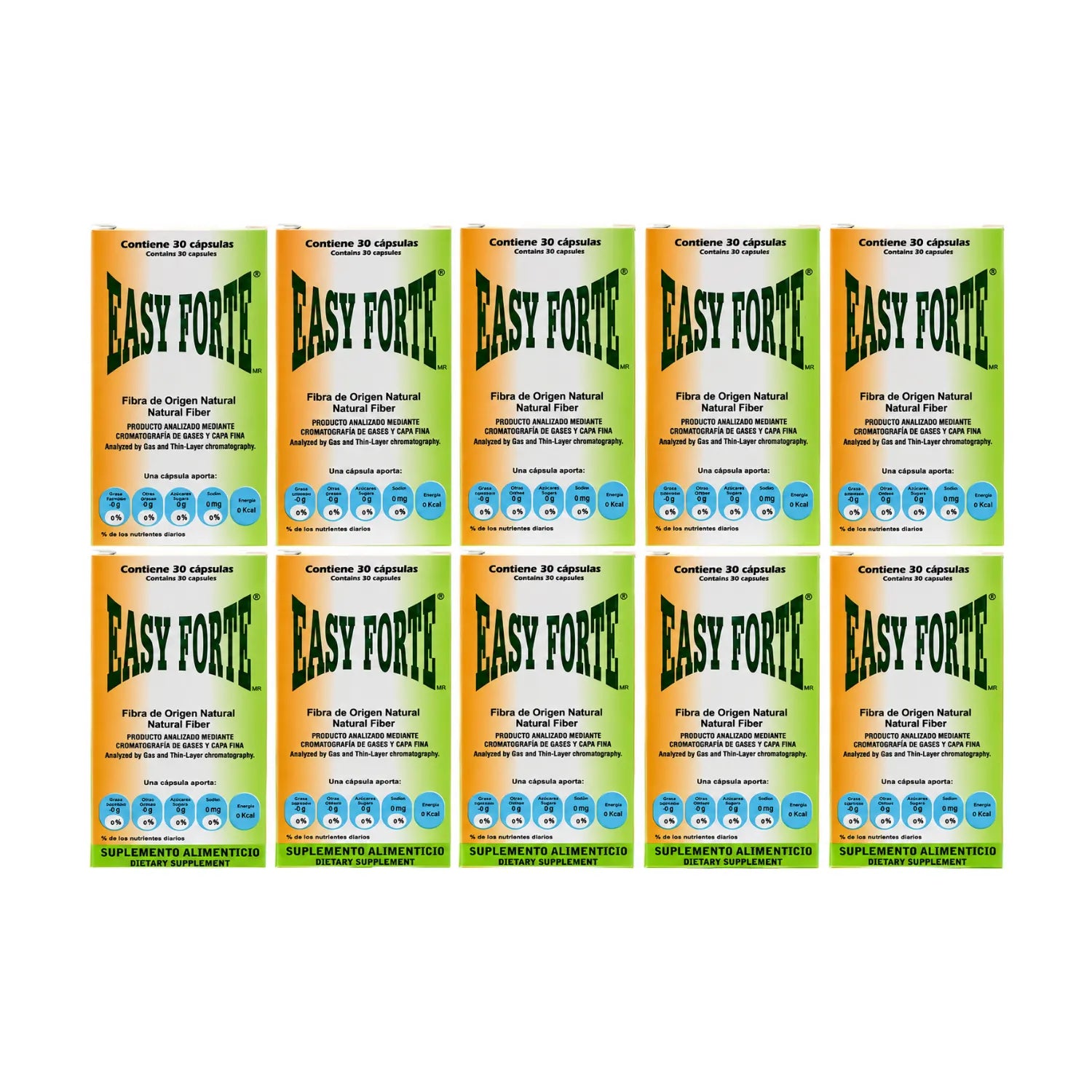 Easy Figure Easy Forte Fibra de Origen Natural 30 Capsulas Paquete de 10 Unidades