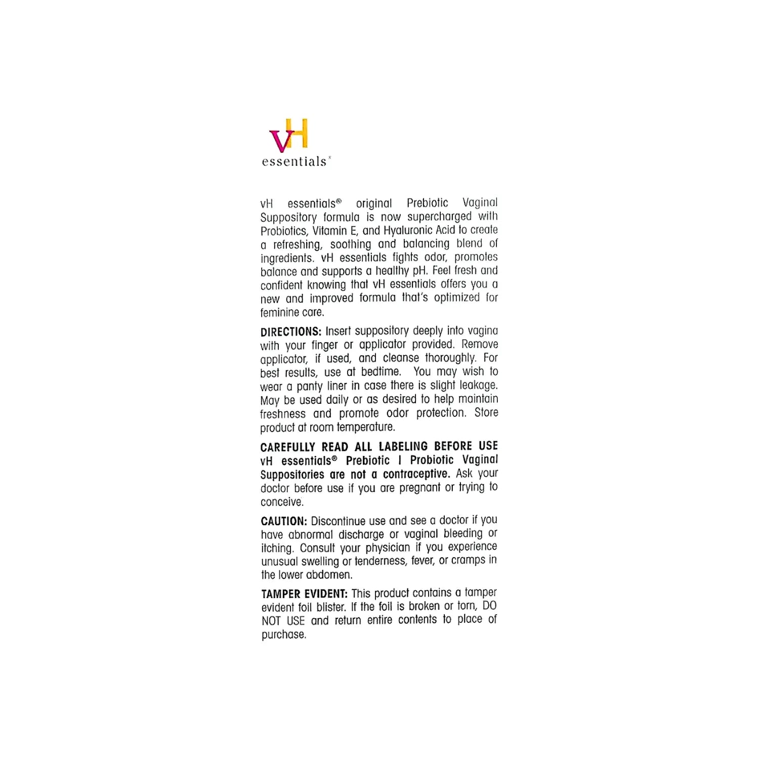 Vh essentials Prebiotic Balance Vaginal 15 Suppositories Sfn