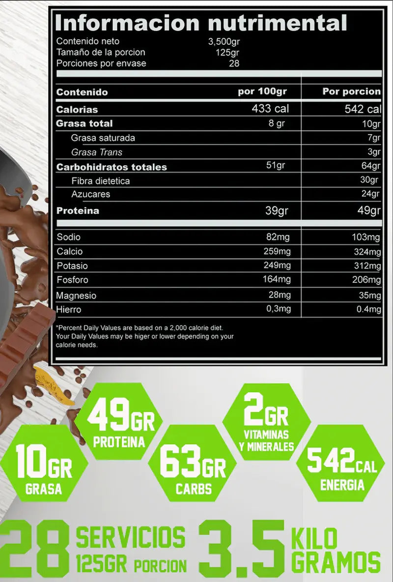 HOLIX LAB MASSIV PROTEINA WHEY 3.5 KG 28 SERVICIOS CHOCOBANANA