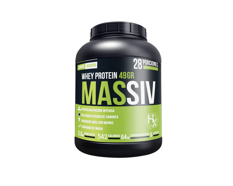 HOLIX LAB MASSIV PROTEINA WHEY 3.5 KG 28 SERVICIOS CHOCOBANANA