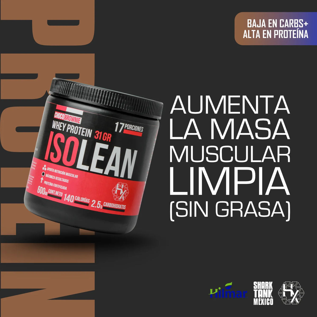 HOLIX LAB ISOLEAN PROTEINA WHEY HIDROLIZADA 600GR  CHOCOBROWNIE