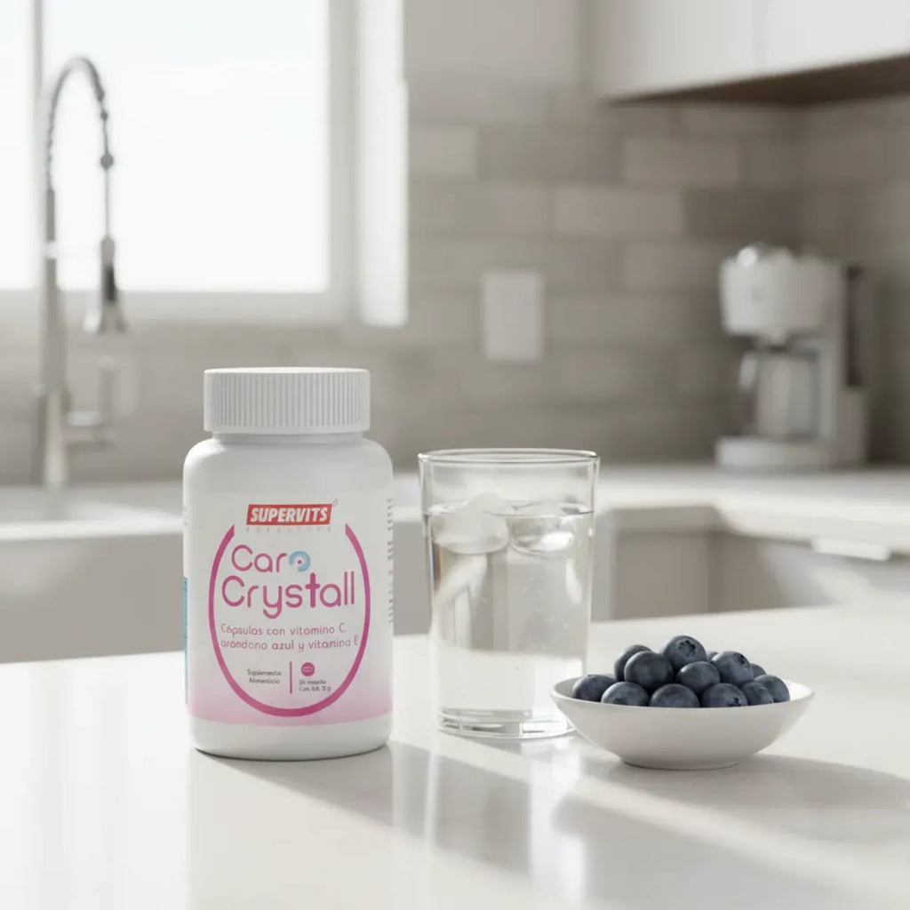 Supervits Caro Crystall Arandano Azul, Vitamina C Y Vitamina E 30 capsulas