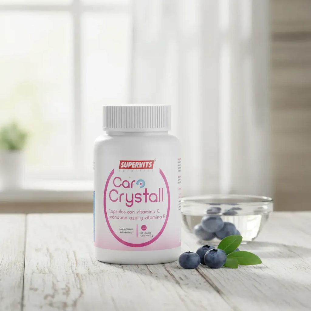 Supervits Caro Crystall Arandano Azul, Vitamina C Y Vitamina E 30 capsulas
