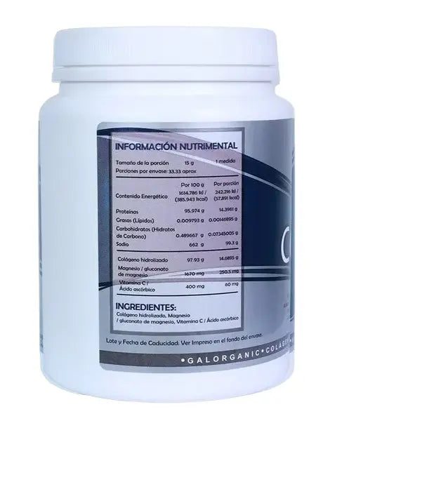 Galorganic Colágeno Hidrolizado + Magnesio+vit C 500gr Sfn