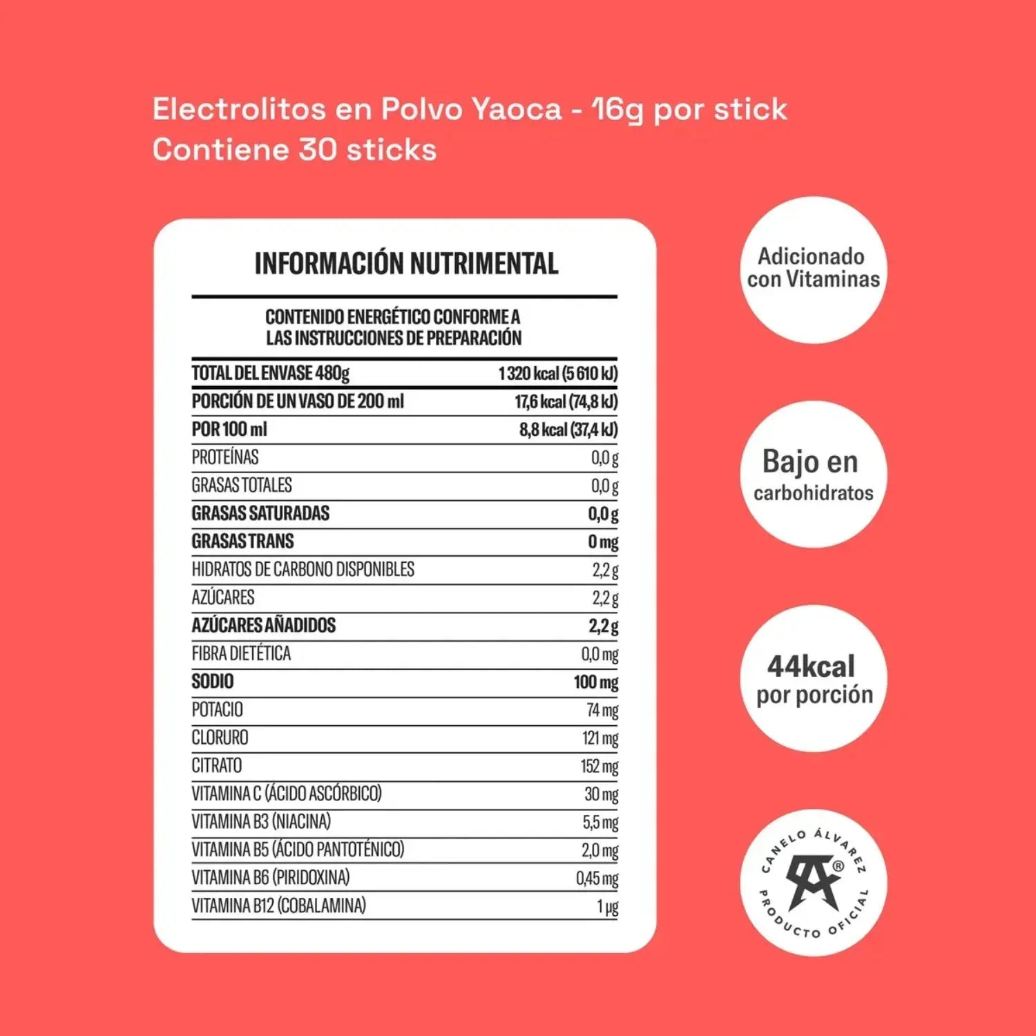 YAOCA Hidratación polvo Fresa Limón 30 pack de 16g