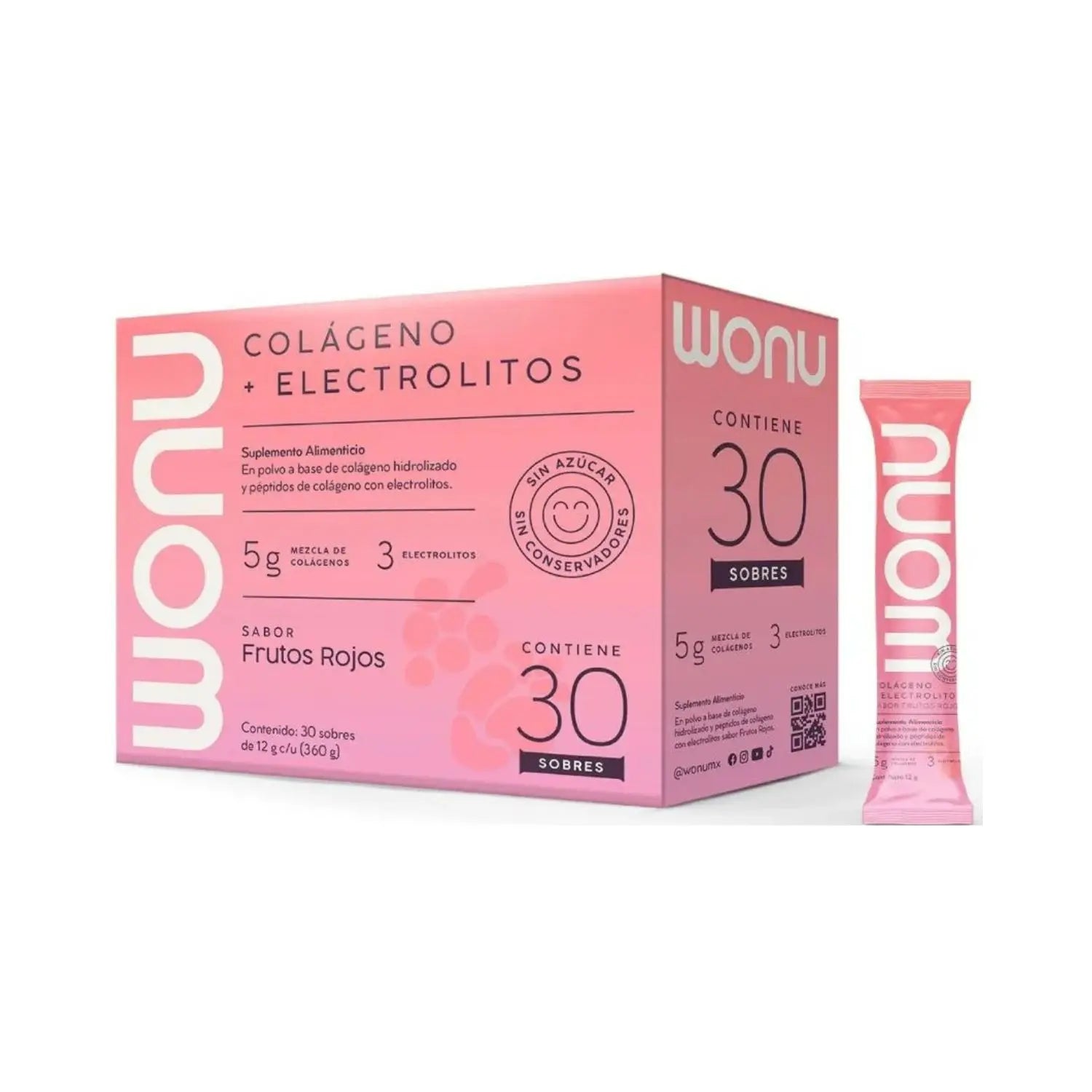 WONU Colágeno+Electrolitos Frutos Rojos 12g (30pack)