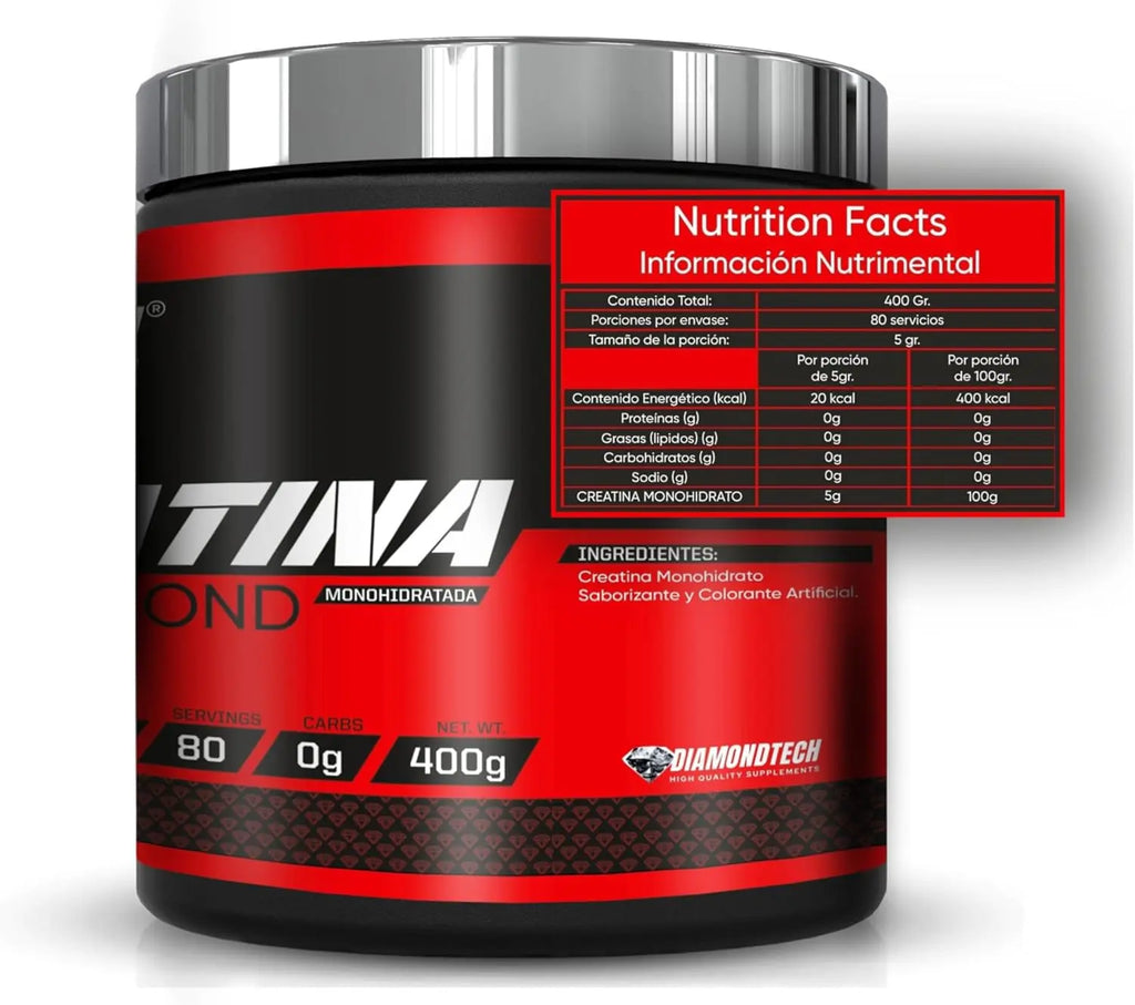 DiamondTech Creatina black Diamond 400gr sfn piña colada