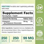 Vitamin World Potassium 99mg 250 Capsulas