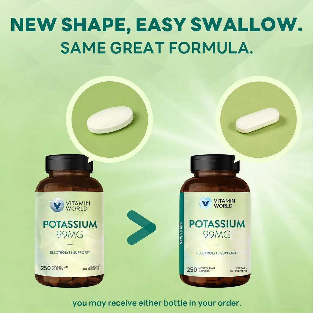 Vitamin World Potassium 99mg 250 Capsulas