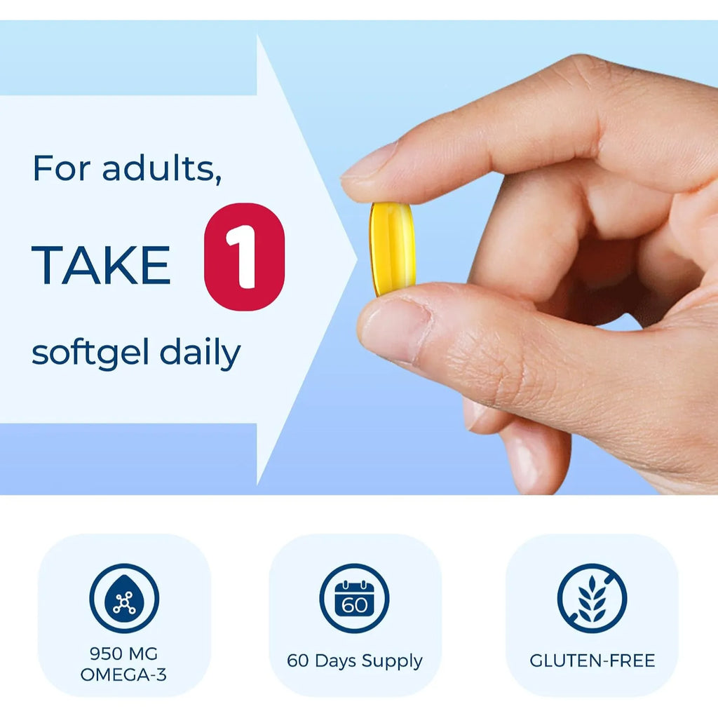 Vitamin World Triple Strength Omega-3 Fish Oil 1360mg Con 60 Capsulas