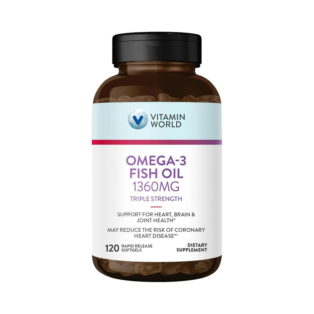 Vitamin World Triple Strength Omega-3 Fish Oil 1360mg Con 120 Capsulas Blandas