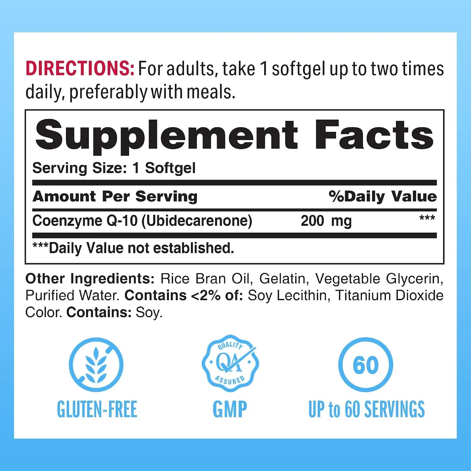 Vitamin World CoQ10  Con 60 Capsulas Blandas de 200mg