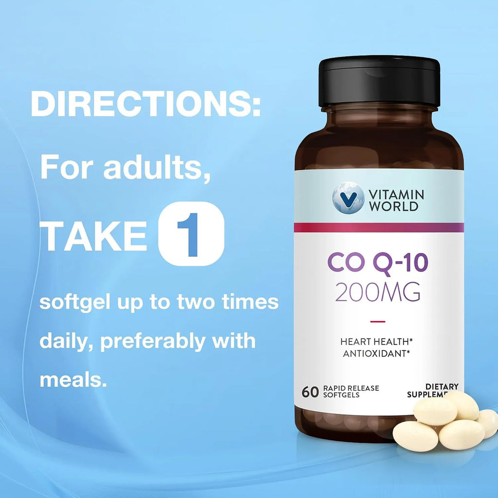 Vitamin World CoQ10  Con 60 Capsulas Blandas de 200mg