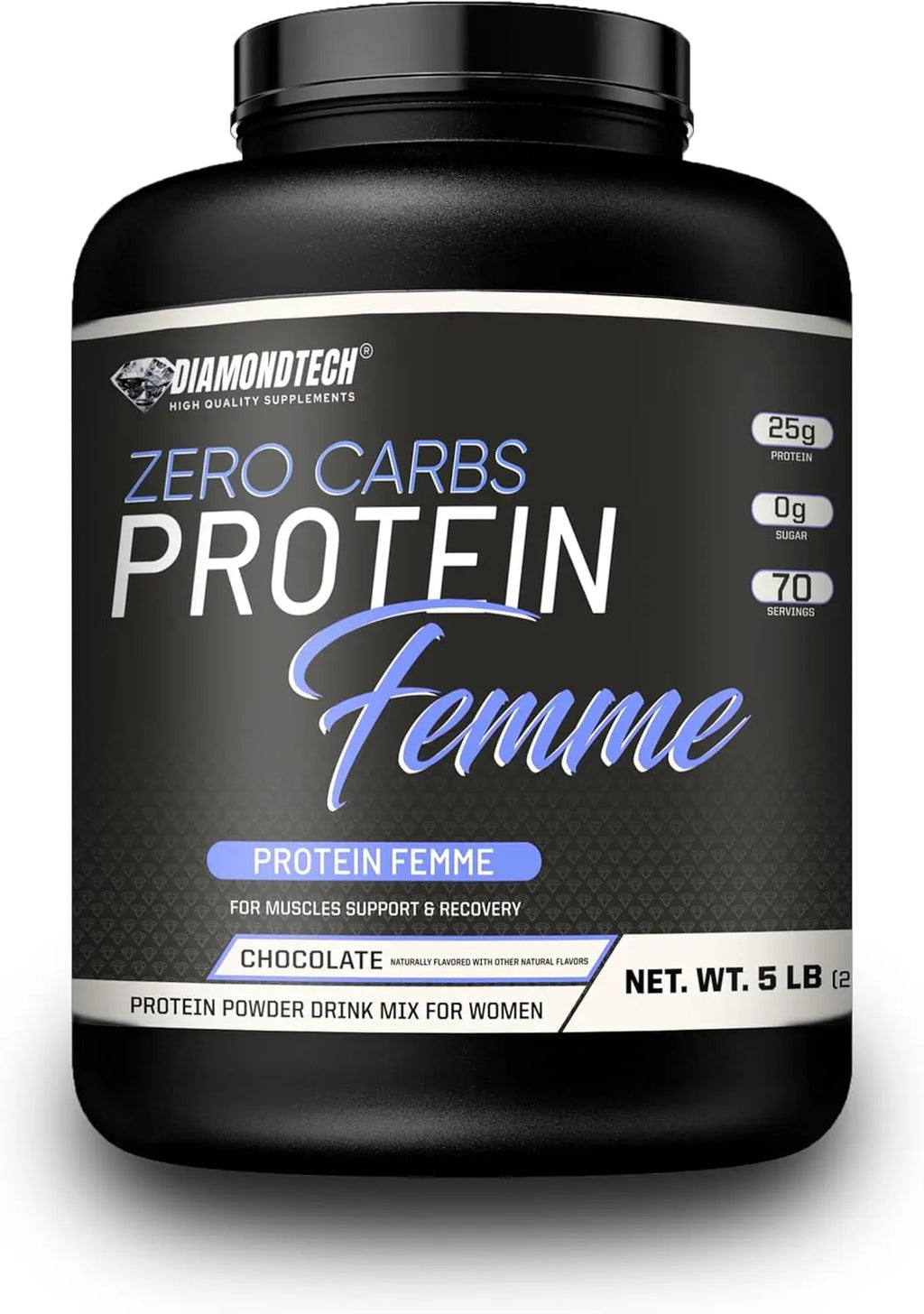 DiamondTech zero carbs Proteína femme 5lbs sfn chocolate