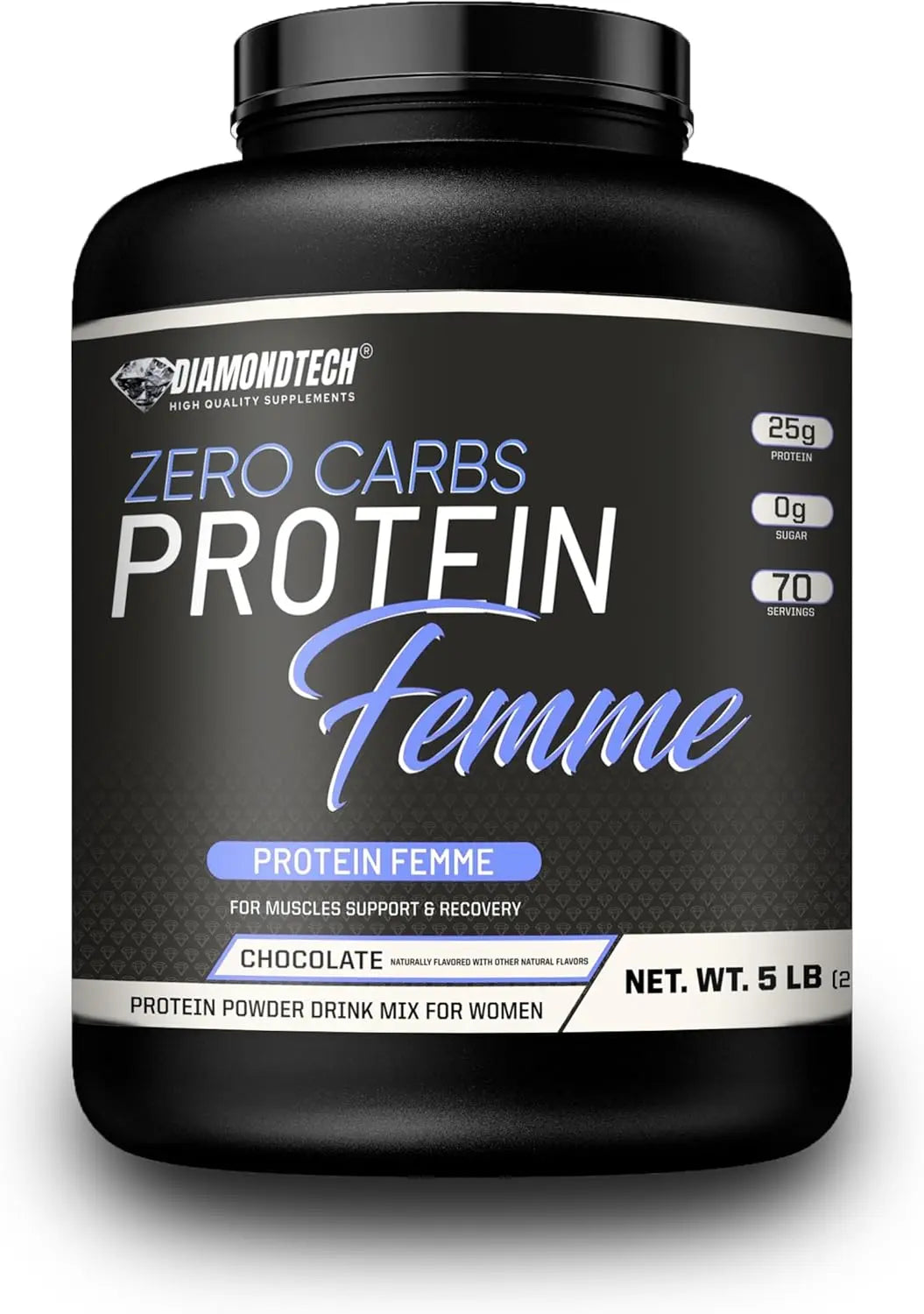 DiamondTech zero carbs Proteína femme 5lbs sfn chocolate