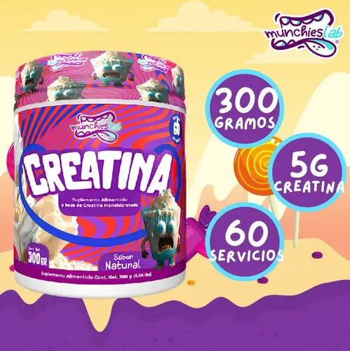 2 Pack Munchies Lab Creatina Monohidratada + Colágeno | Fuerza y Recuperación Muscular | Cuidado de la Piel y Articulaciones | Suplemento Alimenticio
