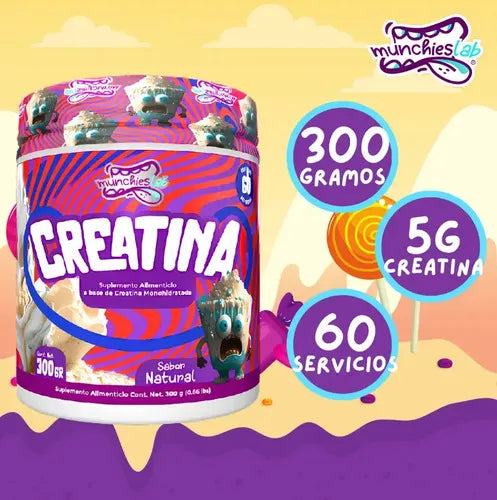 2 Pack Munchies Lab Creatina Monohidratada + L-Glutamina | 300 g c/u | Fuerza y Recuperación Muscular | Rendimiento Deportivo | Suplemento Alimenticio