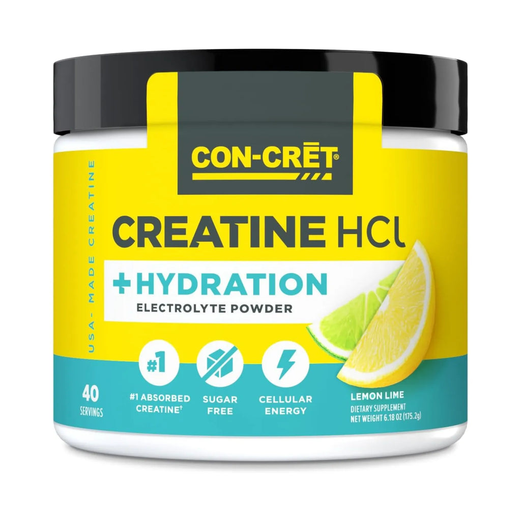 Con-cret Creatine HCl + Hydration | Sabor Lemon Lime | 40 Porciones