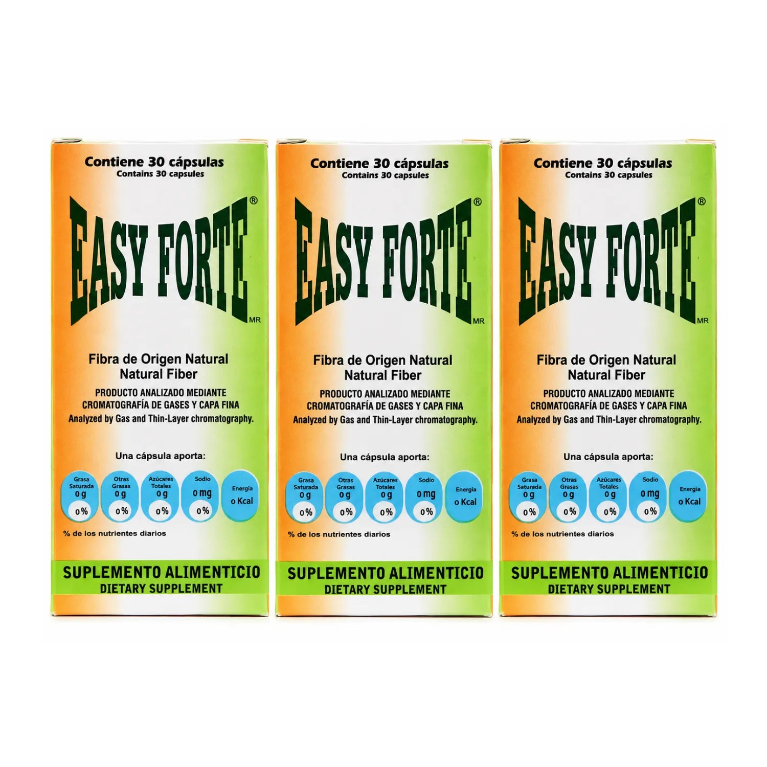 Easy Figure Easy Forte Fibra de Origen Natural 30 Capsulas Paquete de 3 Unidades