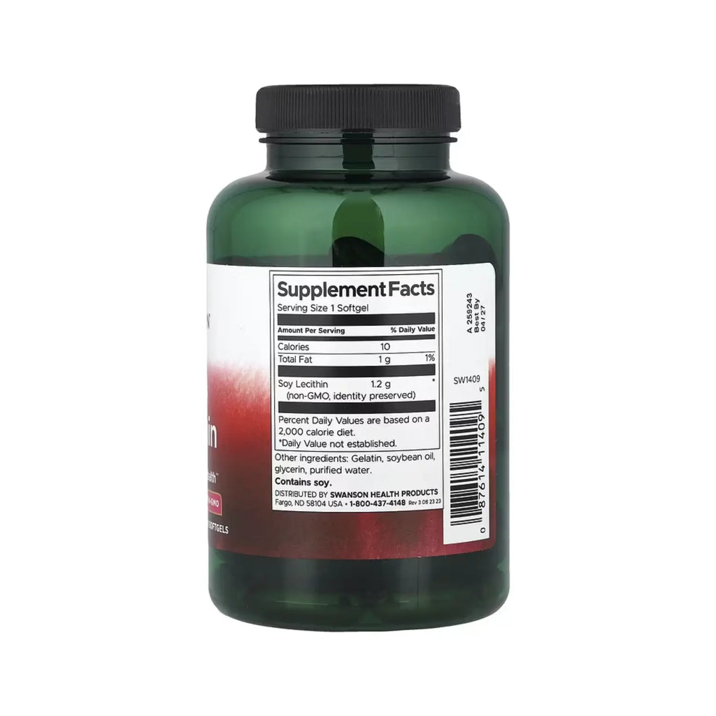 SWANSON LECITINA DE SOYA 1.2 G 90 CÁPSULAS BLANDAS SFN