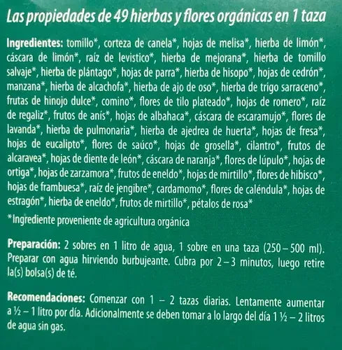 P. JENTSCHURA | 7x7 Té de 49 Hierbas Orgánicas Sin Cafeína | 50 Sobres de 1.75 g | Bienestar Digestivo e Hidratación Natural