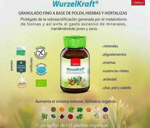 P. JENTSCHURA | WurzelKraft Mezcla de 103 Plantas Orgánicas | 300 g | Aporte de Vitaminas, Minerales y Antioxidantes Naturales
