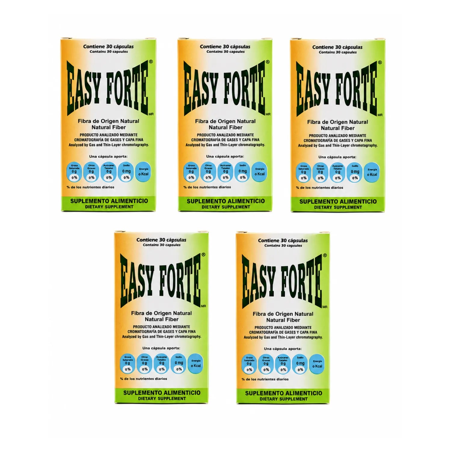Easy Figure Easy Forte Fibra de Origen Natural 30 Capsulas Paquete de 5