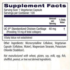 Healthy Origins UC-II Colágeno Tipo II 40 mg 120 Cápsulas | Colágeno no desnaturalizado | Apoyo a la movilidad y flexibilidad articular | 40 mg por cápsula | Suplemento alimenticio