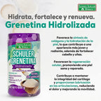 Grenetina Hidrolizada 600 g Sabor Natural Sin Saborizante Schuler | Colágeno y Biotina | Cuidado de articulaciones, piel y cabello | Fórmula adicionada con ácido hialurónico | Suplemento alimenticio