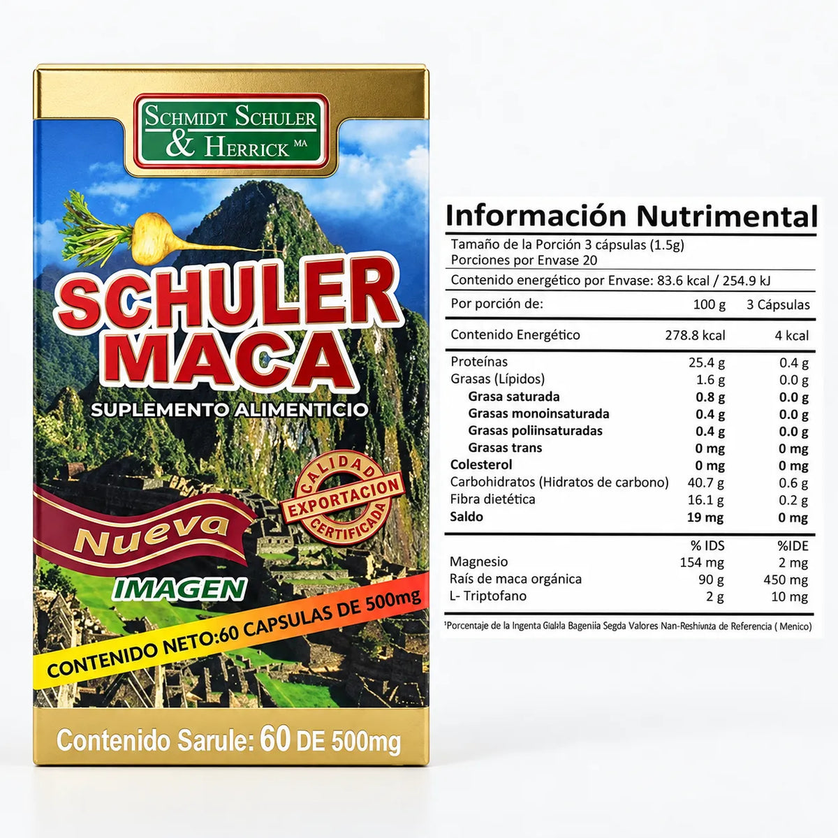 Schuler Maca Regenerador Celular con 60 Cápsulas.