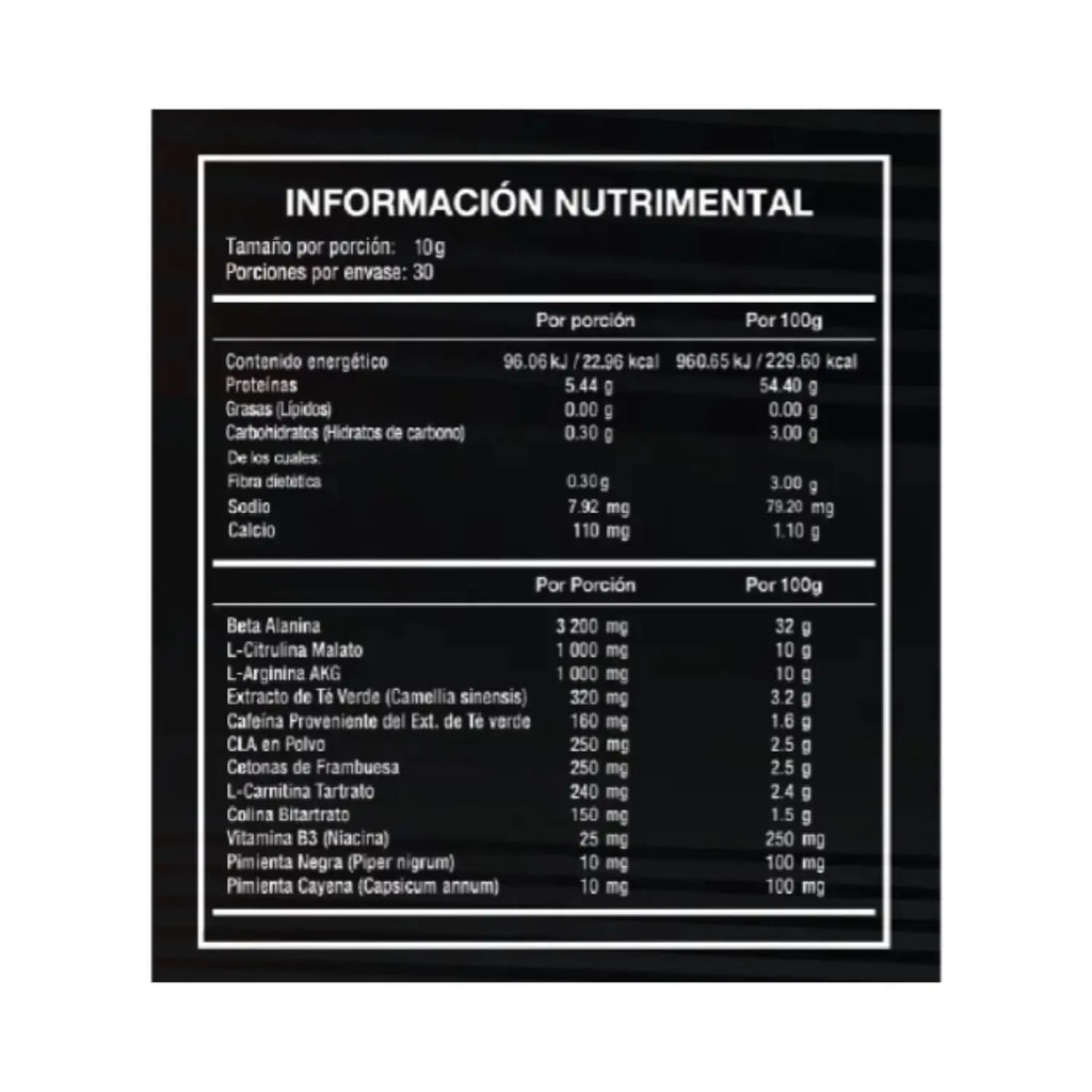 Ultra Pure supps Pre Xb pre-entreno 300g 30 Servs Sfn PIÑA