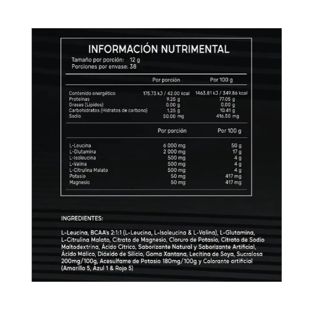 Ultra Pure Supps Bcaa 12:1:1 Electrolitos 450 G 38 Servs PePino