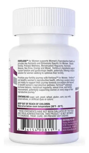 Vision Nutraceuticals Fertilova for Women | 60 Cápsulas | Bienestar Reproductivo Femenino | Equilibrio Hormonal y Apoyo Nutricional | Suplemento Alimenticio