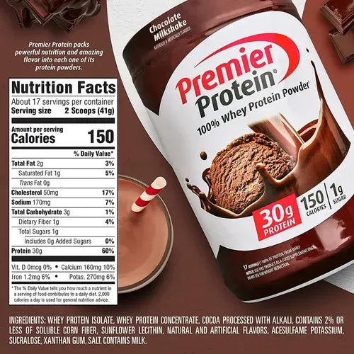 Premier Protein Powder | Proteína Whey 30 g | 3 Botes de 17 Porciones | Sabor Chocolate | Suplemento Alimenticio