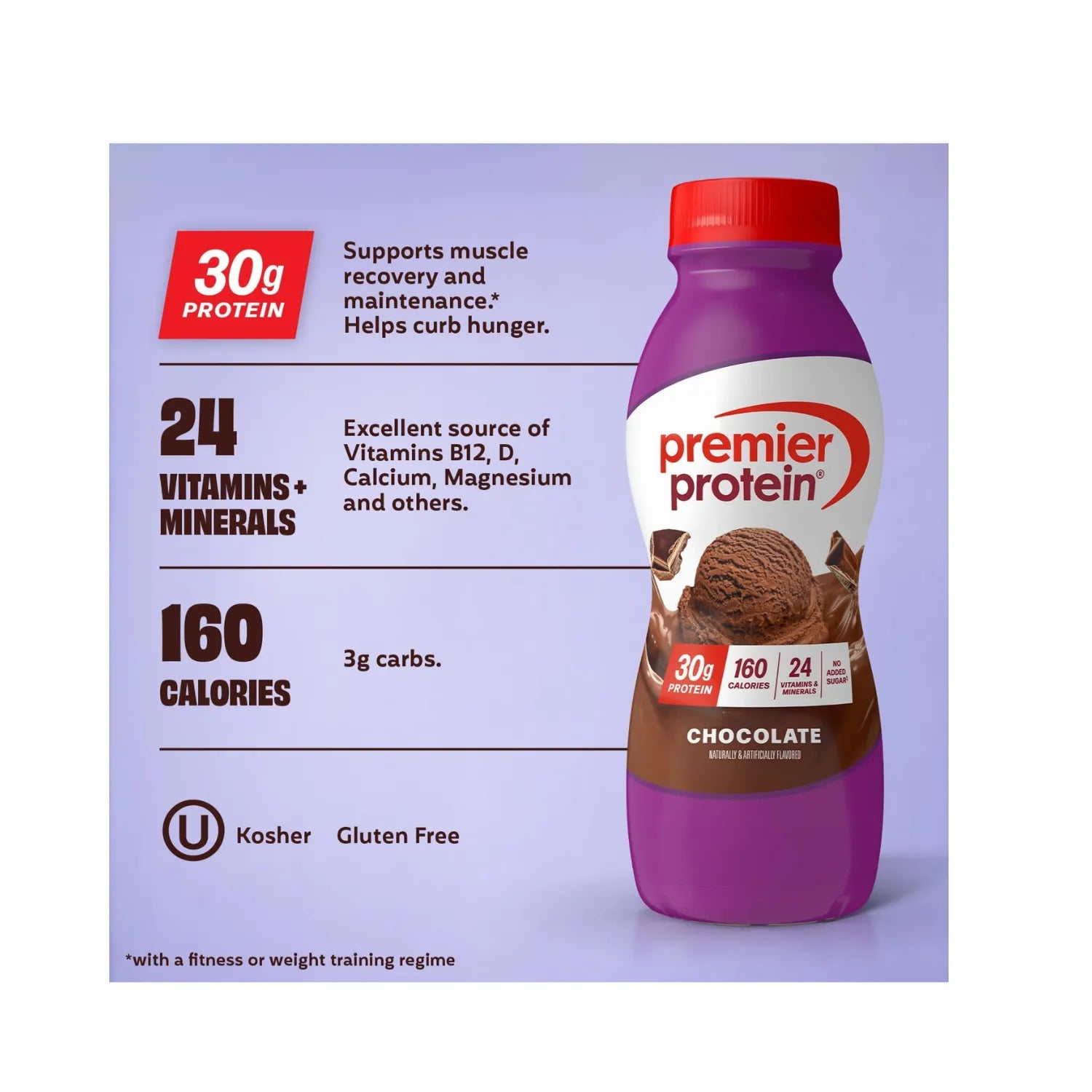 Premier protein shake 30g de proteína 12 pzs de 11.5oz sfn Chocolate