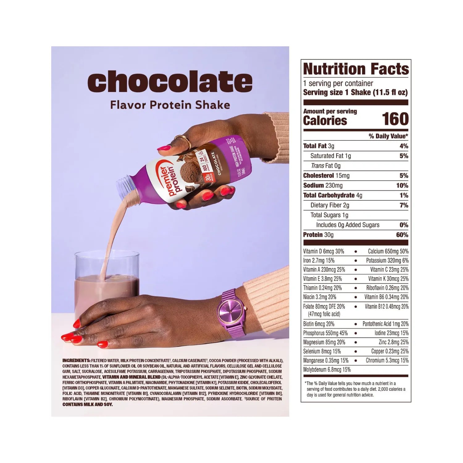 Premier protein shake 30g de proteína 12 pzs de 11.5oz sfn Chocolate