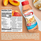 Premier Protein Shake | 30 g de Proteína | 12 Bebidas de 11.5 oz | Sabor Peaches & Cream | 24 Vitaminas y Minerales