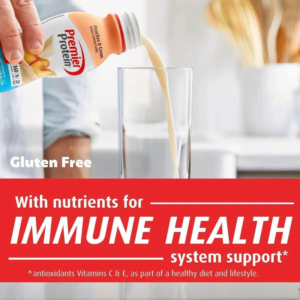 Premier Protein Shake | 30 g de Proteína | 12 Bebidas de 11.5 oz | Sabor Peaches & Cream | 24 Vitaminas y Minerales