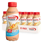 Premier Protein Shake | 30 g de Proteína | 12 Bebidas de 11.5 oz | Sabor Peaches & Cream | 24 Vitaminas y Minerales