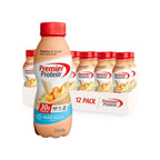 Premier Protein Shake | 30 g de Proteína | 12 Bebidas de 11.5 oz | Sabor Peaches & Cream | 24 Vitaminas y Minerales